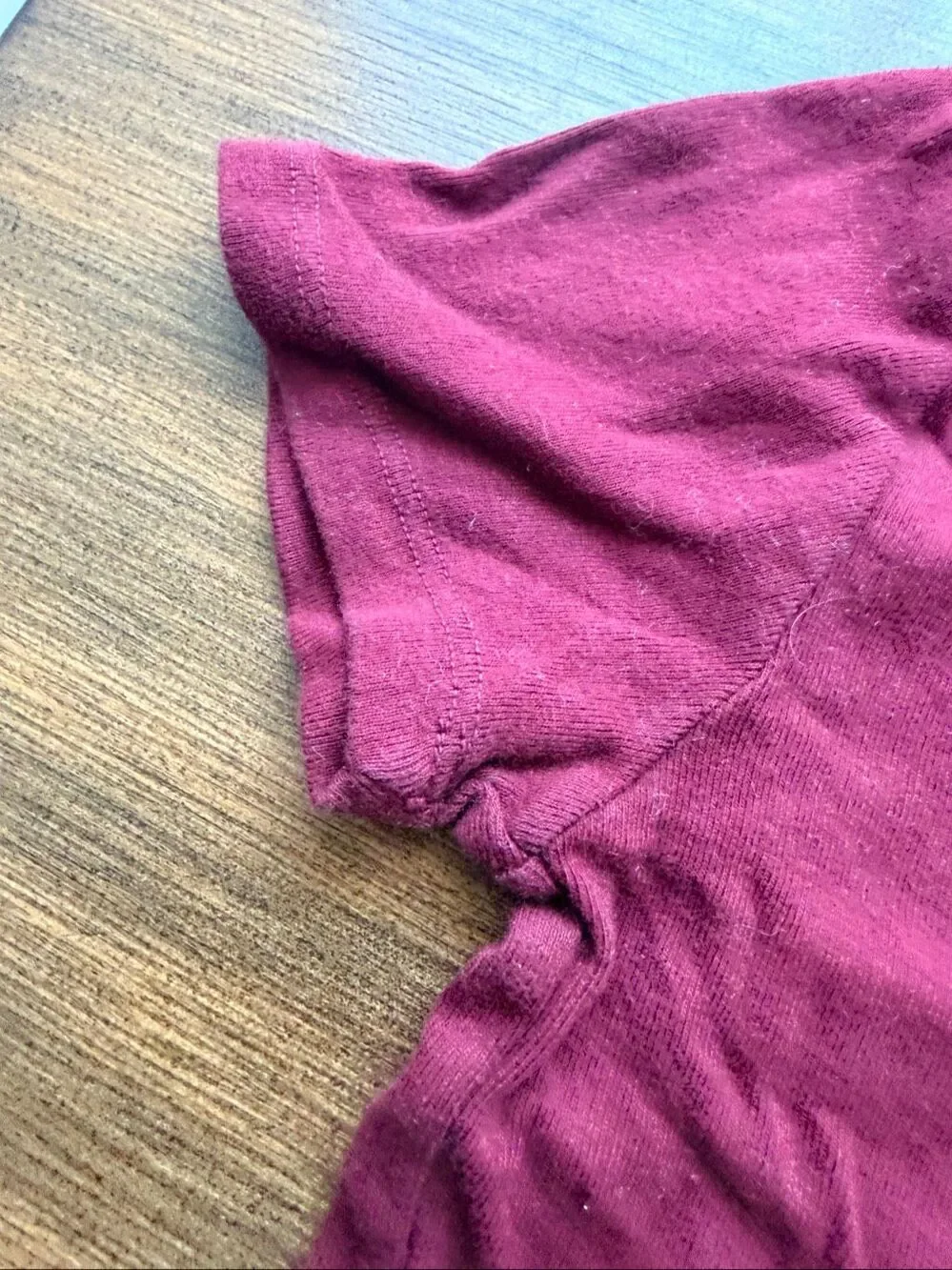 Brandy Melville Erica Oversized Crewneck T-Shirt Short Sleeve Wine Burgundy OS